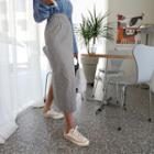 Plaid H-line Long Skirt