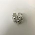Shirred Sterling Silver Open Ring Silver - One Size