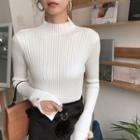 Pom Pom Mock-neck Knit Top