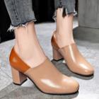 Block-heel Colored Panel Ankle Boots