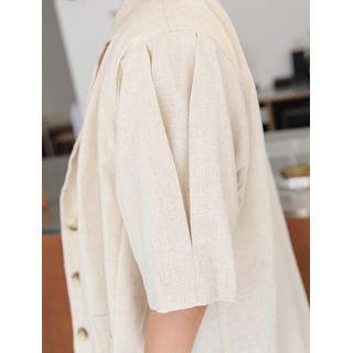 Pleated-sleeve Oversized Blazer