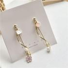 Non-matching Twisted Drop Earring / Ear Clip
