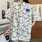 Short-sleeve Sheep Print Shirt