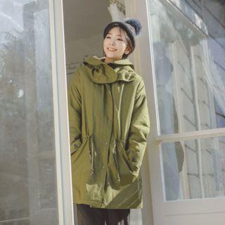 Detachable-hood Fleece-lined Parka