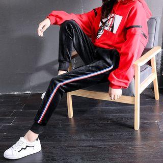 Fleece-lined Striped Side Sweatpants