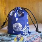 Print Drawstring Pouch Qhd001 - Blue - One Size