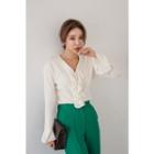 Bell-sleeve Frilled-trim Blouse