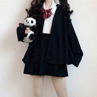 Cardigan / Pleated Skirt / Long-sleeve Shirt