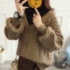 Mock Two-piece Mock-turtleneck Sweater