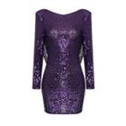 Long-sleeve Hooded Sequined Bodycon Dress