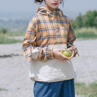 Hood Plaid Windbreaker