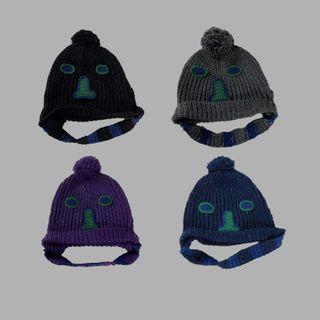 Cartoon Pom Pom Knit Beanie