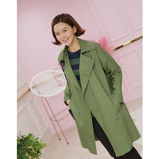 Notched-lapel Button-detail Jacket With Sash