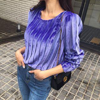 Velvet Stripe See-through Top