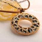 Circle Leopard Necklace Black - One Size