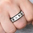 Stainless Steel Cutout Lettering Turnable Ring