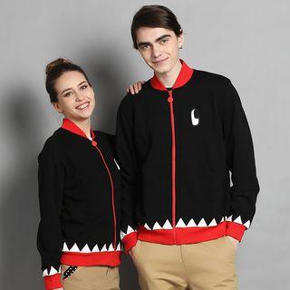 Printed Couple Hooded Jacket