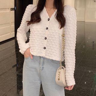 Long-sleeve Textured Blouse