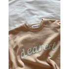 Letter Print Sweatshirt Beige - One Size