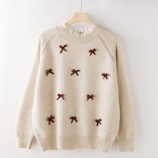 Ribbon Lace Trim Sweater