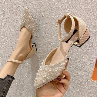 Ankle Strap Low-heel Pointed Sandals