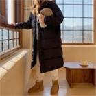 Hooded Loose-fit Long Padded Jacket