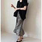 V-neck Satin Top Black - One Size
