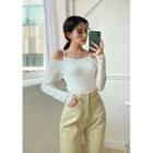 Off-shoulder Top & Cami Rib-knit Set