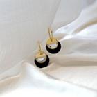 Alloy Faux Crystal Dangle Earring 1 Pair - Gold & Black - One Size