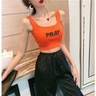 Lettering Camisole Crop Top Tangerine - Camisole - One Size