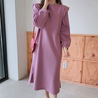 Frilled-detail Slit-side Pullover Dress