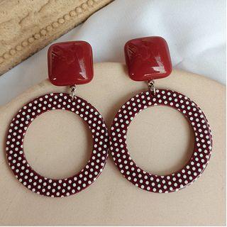 Polka Dot Hoop Resin Dangle Earring