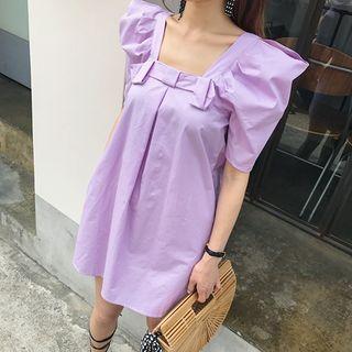Sharp-shoulder Mini Shift Dress