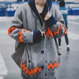 Wavy Print Cardigan