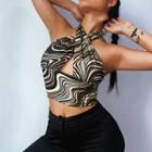 Halter-neck Patterned Blouse