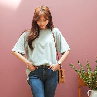 Flower-detail Plain T-shirt