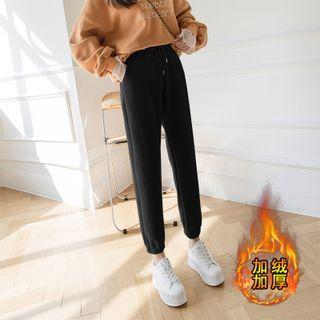High-waist Fleece-lined Crop Sweatpants