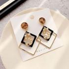 Acrylic Square Numerical Dangle Earring 1 Pair - As Shown In Figure - One Size