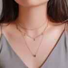 Alloy Rhinestone Star Layered Choker Necklace 01 - 12038 - Kc Gold - One Size