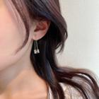 Cube Faux Crystal Alloy Dangle Earring 1 Pair - Transparent - One Size