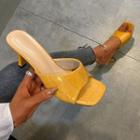 Croc Grain High-heel Slide Sandals