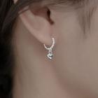 Heart Drop Earring 1 Pc - Ear Buckle Earring - Silver - One Size