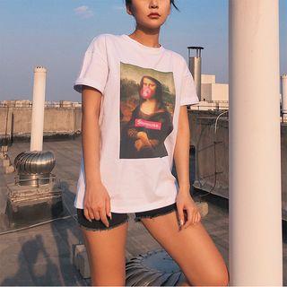 Mona Lisa-print T-shirt White - One Size