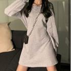 Cutout Mini Sweatshirt Dress Gray - One Size