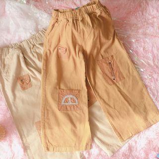 Applique Cropped Wide-leg Pants