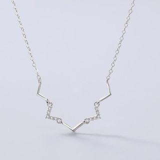 925 Sterling Silver Geometric Necklace As Shown In Figure - One Size