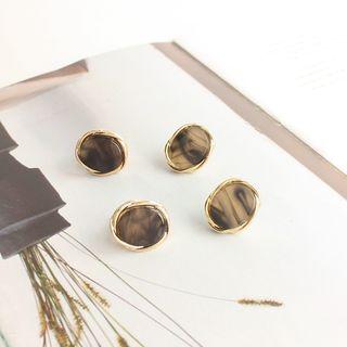 Acetate Alloy Oval Earring