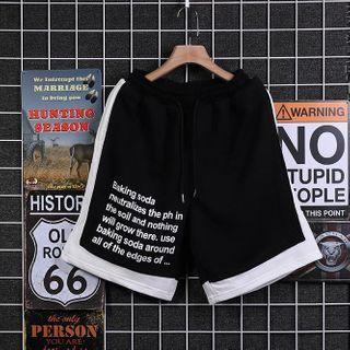 Couple Matching Lettering Paneled Shorts