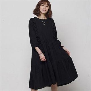 Frilled Tiered Midi Dress