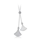 925 Sterling Silver Fashion Simple Mini Skirt Necklace With Austrian Element Crystal Silver - One Size
